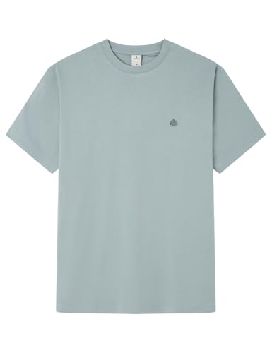 Springfield Camiseta Básica SS con Bordado De Árboles, Azul, M