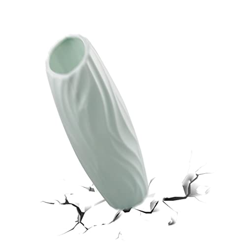 Gujugm Jarrón De Plástico Blanco para Flores, Jarrón Decorativo Moderno de plástico para Flores, Florero Floral Decorativo geométrico Moderno para centros de Mesa de Oficina en casa, Regalo de Cover