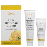 GiGi Hair Removal Cream Depilatory For Face 1oz plus Calming Balm .5oz