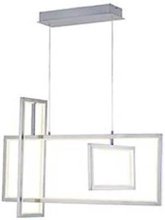 ET2 E20356-SN Link Adjustable Frame LED Linear Pendant Ceiling Lighting, 3-Light 120 Total Watts, 21" H x 16" W x 32" L, Satin Nickel