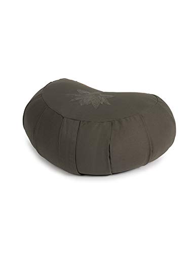 YogaStudio - Cojín de meditación para Yoga, diseño de Hojas de Loto, Color Gris