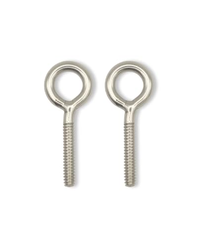 IMSCREWS 20Pcs #10-24 x 1.8 (46mm) Eye Bolts, 304 Stainless Steel Welded Closed Loop Eyelet, Burr-Free Flat Head Machine Thread Fasteners for Light Rigging, DIY &amp; Kayak