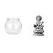 Baoblaze Transparent Small Fish Tank Vase Table Ornament Aquarium for Office with Guan Yin Statue Feng Shui Buddha Sculpture Centerpiece Decor
