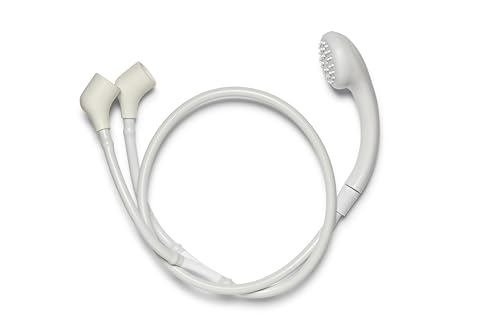 Croydex Secura Shower Head and Hose - Easy Install Push On Shower Attachment for Bath Taps with 1.2m Hose Rub Clean Nozzles and Compatible with Low or High Pressure Systems