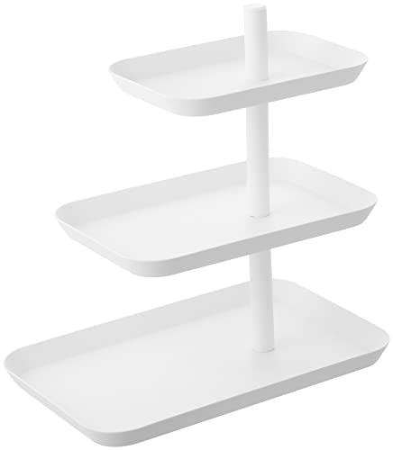 Yamazaki 4280 TOWER 3-stöckige Etagere, weiß, Stahl, minimalistisch, 24.7...