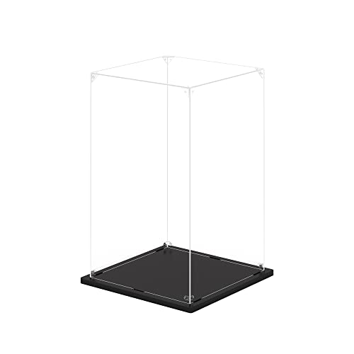 KUKERフィギュアケース アクリルケース コレクションケース ディスプレイケース 組み立て簡単 頑丈 汚れ防止 手袋 クリーニングクロス付き（20×20×30cm）