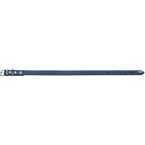 HUNTER Hundehalsband Grenada aus Leder, Farbe: Dunkelblau, handgefertigt in Deutschland, für Training und Alltag, robust, komfortabel, Schlichtes, Elegantes Design, Größe: 42, Umfang: 33-39 cm