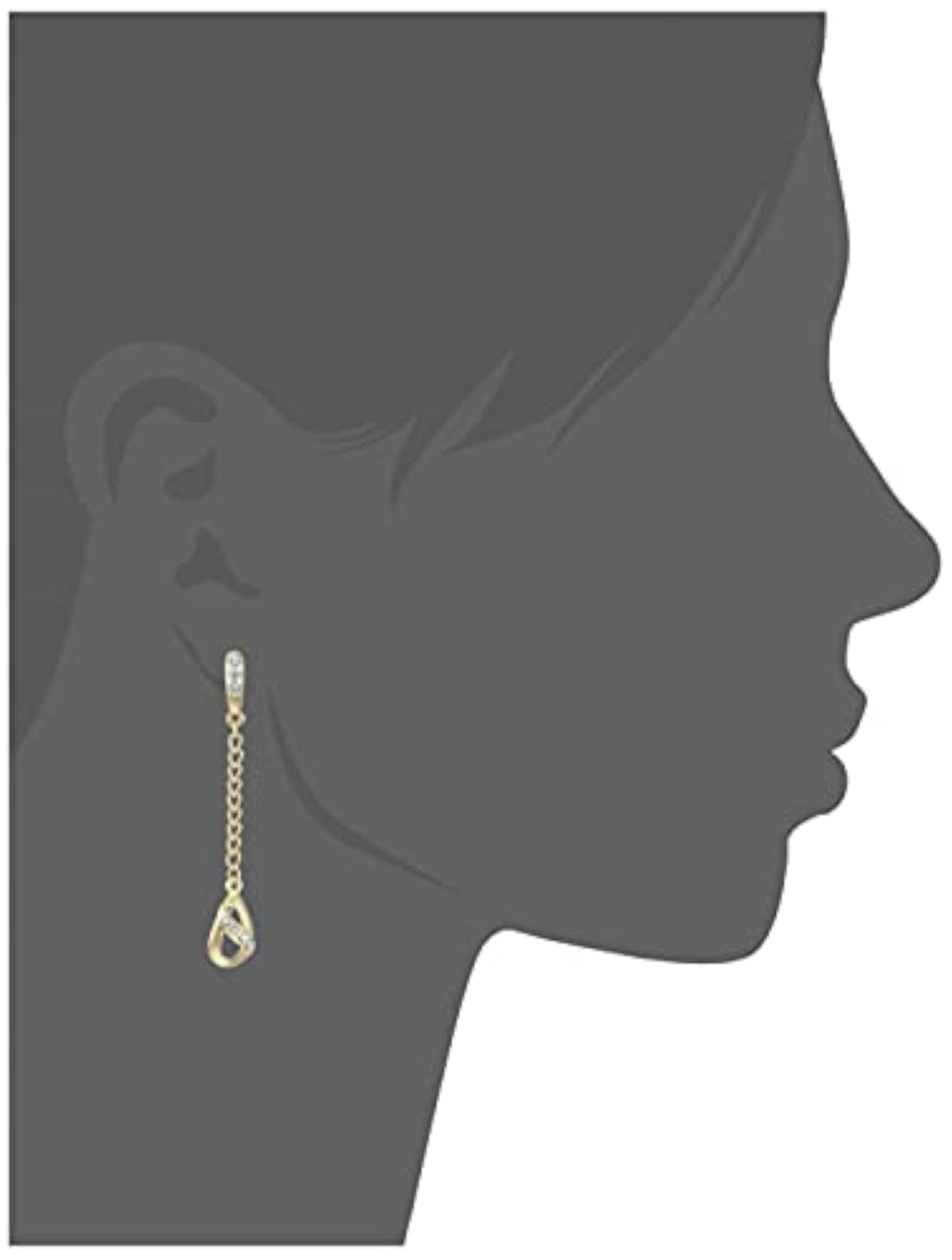 24Kt & Rhodium Plated Chain Drop Earrings with Crystals
