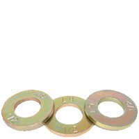 9/16" SAE Flat Washers, Steel, Zinc Plated, Zinc Yellow, 50 Pack | RoHS compliant. Made in USA.