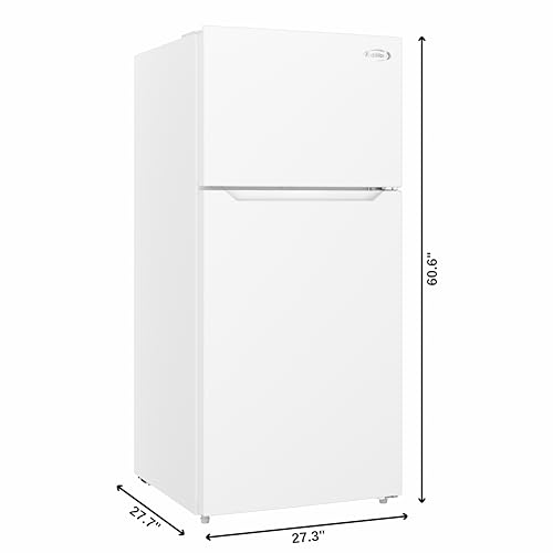 Image of KoolMore 28 Inch 14 Cu Ft Top Freezer Refrigerator, White, Freestanding Full Size Fridge Freezer for Home Kitchen or Garage