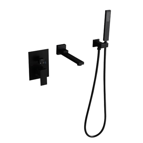 Robinet de baignoire noir mat pivotant pour des bains relaxants en famille