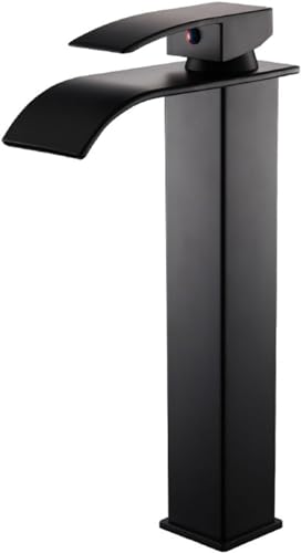 Robinet de lavabo en laiton doré à levier unique et jet cascade premium