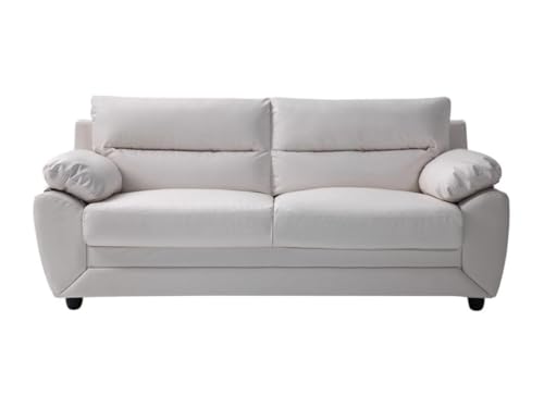Vente-unique-Couchgarnitur 3+2 - Kunstleder - Weiß - Manoa – Bild 4