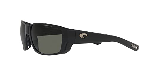 Image of Costa Man Sunglasses Matte Black Frame, Blue Mirror Lenses, 60MM