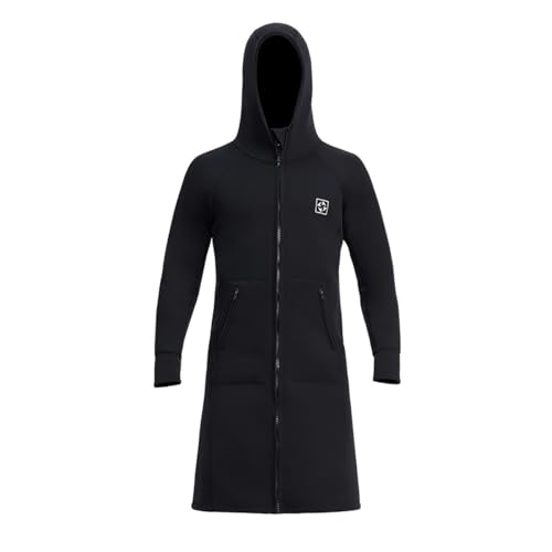 Chaqueta impermeable con capucha para buceo, abrigo largo para hombre y mujer de neopreno 3mm, cortavientos, resistente al frío y al sol