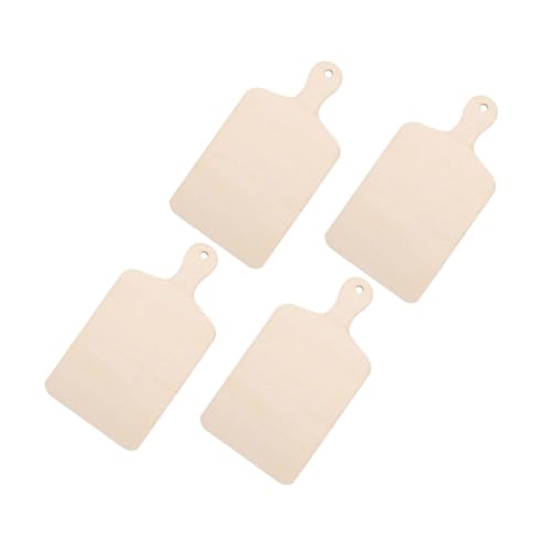 DOITOOL 4個 木製クラフトまな板 用おままごとキッチンアクセサリー 滑らかエッジ ペイント可能 おしゃれな家用インテリア兼用