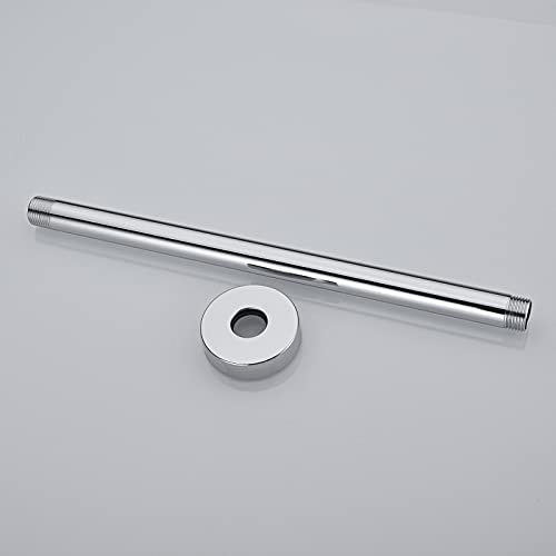 Hanebath 12 Inch Ceiling Mounted Shower Arm And Flange, Chrome Shower Head Extension Arm, Thick 304 Stainless Steel #TOP3