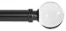 Ivilon Drapery Treatment Window Curtain Rod - Acrylic Ball 1 inch Pole. 28 to 48 Inch. Black