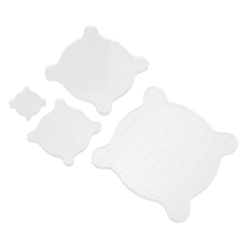 ARTIBETTER 4pcs Acrylic Stamping Block for DIY Crafting Ink Stamps for Stamp Block Board Grid Lines