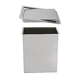 ZGHQHCDRH Abfallbehälter, Dose mit Ausgleichsklappendeckel, eingebetteter gebürsteter rechteckiger Abfalleimer for Küche/Werkbank/Restaurant/9L(13L)