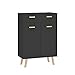 Vicco Kommode Highboard Anrichte Hans Anthrazit Holzfüße Schublade Sideboard (2 Türen 1 Schublade Groß)
