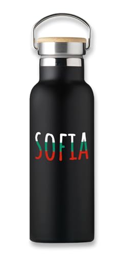 Isolierflasche, Motiv: Sofia Bulgarien Flagge, Reise-Souvenir, Eco-Flasche, Kaffee-Thermobecher