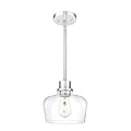 Emak Brushed Nickel Pendant Lights, Modern 8 Inch Clear Glass Pendant Light Fixtures for Kitchen, Bathroom, Bedroom, Dining Room, PL122-BN-CG