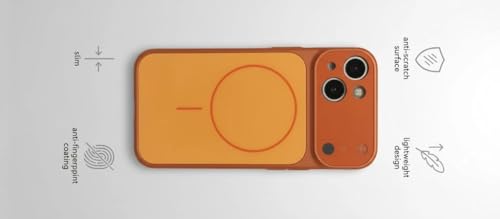 Image of for iPhone 14 |Convert to 17 pro /17 Pro Max Style Premium Back Glass Magsafe Wireless Charge Converter Cover Magnetic Case for iPhone 14 |Convert to 17 pro /17 Pro Max (Orange)