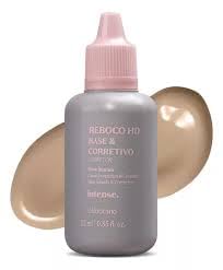 Base Líquida & Corretivo Reboco HD Cor 3 Intense 24g, Boticario, Cobertura Alta, Tom Claro, Fundo de Cor Neutro