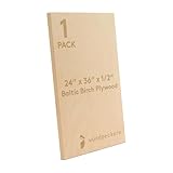 Baltic Birch Plywood 24 x 36 x 1/2 Inch - 12 mm Craft Wood, Pack of 1 B/BB Grade, Stronger Than Basswood...