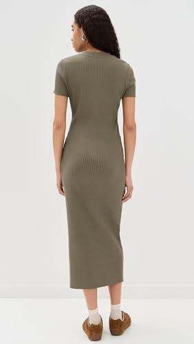 Vince Women's Rib Short Sleeve Crew Neck Dress3