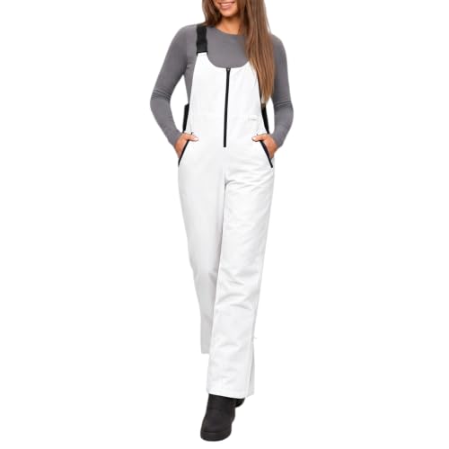 KVOTUU Womens Bib Snow Pants Insulated Water Resistant Overalls White - image 1