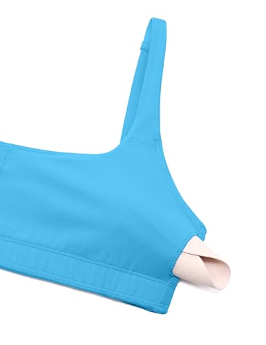 Image of CRZ YOGA Butterluxe Square Neck Sports Bras | Light Support, Removable Pads, Yoga, Extremely Soft, Low Coverage, Adjustable Spaghetti Straps, for Women