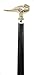 Canne en argent sterling avec tige en bois de hêtre noir