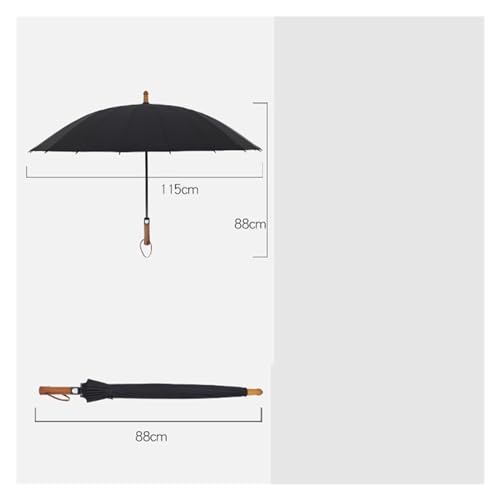 Parapluie d'extérieur grand format manche en bois résistant TUSUOD D - 3