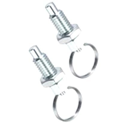 M8x1.25 Carbon Steel Spring Plunger with Pull Ring, 45mm Retractable Indexing Plunger for Cabinet, Mould, Fixture & Industrial Equipment 4PCS