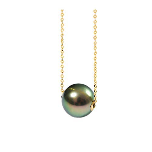 Pendentif en perles d'eau de mer naturelles chaîne or 18K pour peau sensible