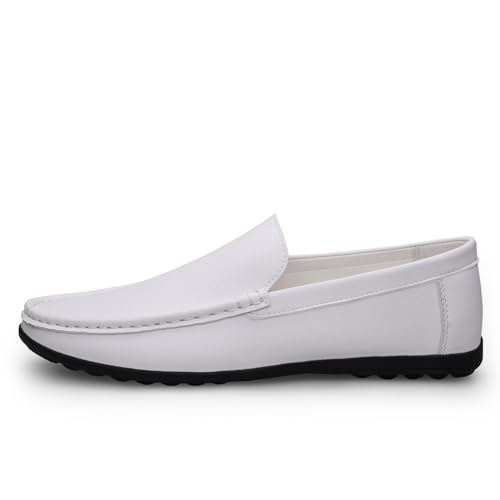 Men's Loafers Shoes Round Toe Solid Color Faux Leather Loafer Shoes Anti-Slip Lightweight Flexible Casual Slip-ons2