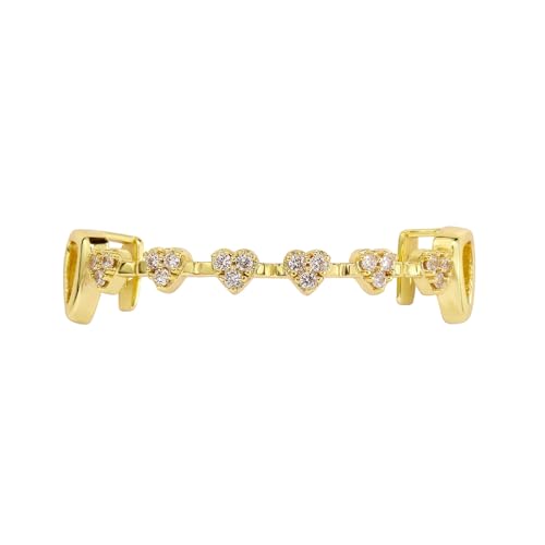 Grillz dientes hip hop chapados en oro 14K set completo miniatura 4