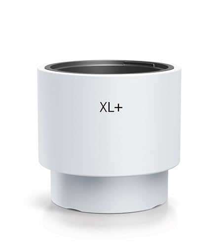 MELTOM Blumenkübel Rund mit Einsatz – Blumentopf Modern Matt – Frostfest & UV-beständig – Weiß – Größe XL Ø 39 cm – für Innen & Außen