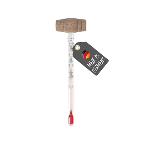 Lantelme Weinthermometer Glas mit Holz...