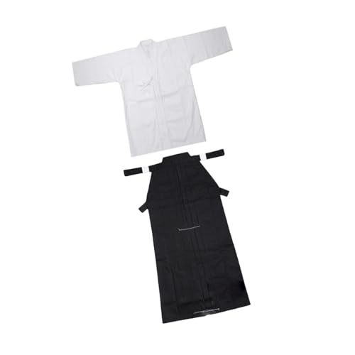 JISADER Conjunto de Uniforme de Kendo japonés, Dobok Ninjas Iaido, Traje de Kendo para Adultos, Kimono Hakama, en y Negro, 160cm