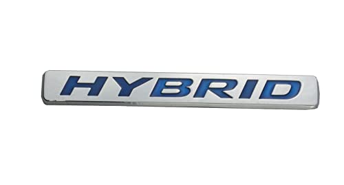 Image of 2X Hybrid Emblem 3D Metal Left n Right Door Fender Tailgate Badge Sticker Logo Nameplate for Universal Hybrid Car Truck (Chrome Blue)