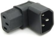 CHENYANG IEC Male C14 to Down Right Angled 90 Degrdd IEC Female C13 Power Extension Adapter