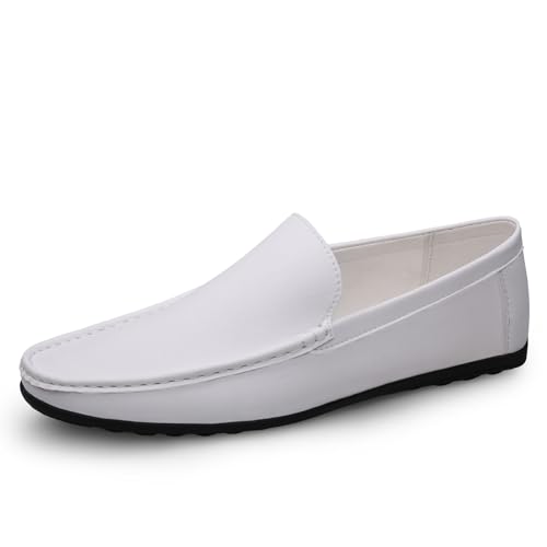 Men's Loafers Shoes Round Toe Solid Color Faux Leather Loafer Shoes Anti-Slip Lightweight Flexible Casual Slip-ons3