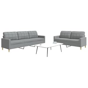 2-TLG. Sofagarnitur, Gästesofa Sofa Set, Günstig gästesofa Sofas, Wohnzimmer Sofa bodensofa, Platzsparende schlafcouch, Geeignet für Living Rooms Bedrooms Study Apartments Hellgrau Stoff