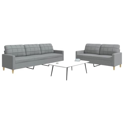 2-TLG. Sofagarnitur, Gästesofa Sofa Set, Günstig gästesofa Sofas, Wohnzimmer Sofa bodensofa, Platzsparende schlafcouch, Geeignet für Living Rooms Bedrooms Study Apartments Hellgrau Stoff