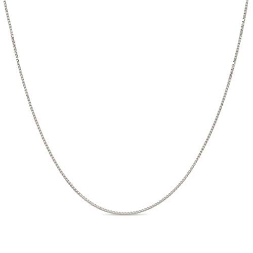 Kezef Solid Sterling Silver 1Mm Box Chain Necklace Made In Italy 19 Inch #TOP7
