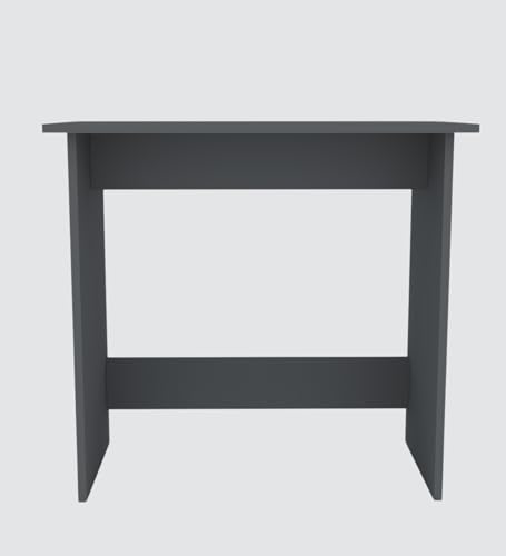 Image of Compact Study Desk, Grey, 80x40x74 cm, Space-Saving Home Office Table, Modern Design, DIY Assembly