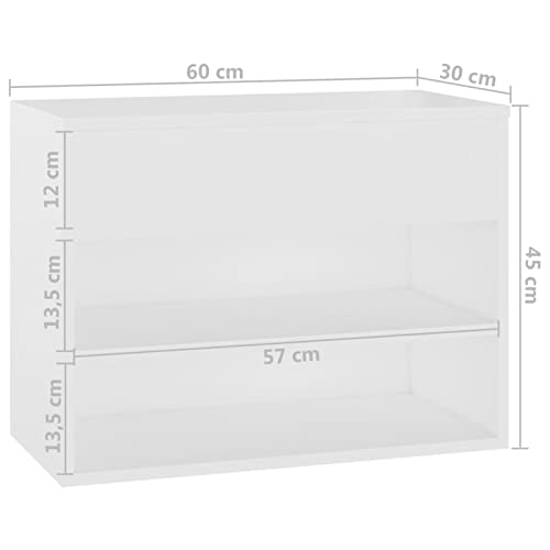 ZEYUAN Banco Zapatero, Banco Pasillo, Banco Recibidor, Descalzadora, Estanteria Zapatero, Mueble Zapatero, de aglomerado Blanco 60x30x45 cm - imagen 2